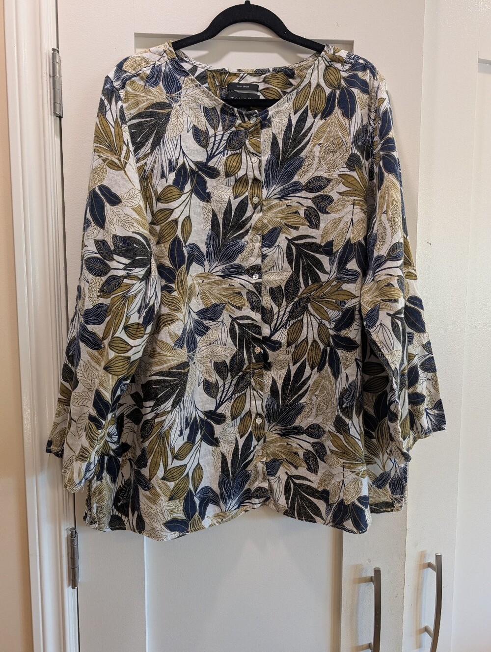 Tahari 100% Linen Tunic,3X
